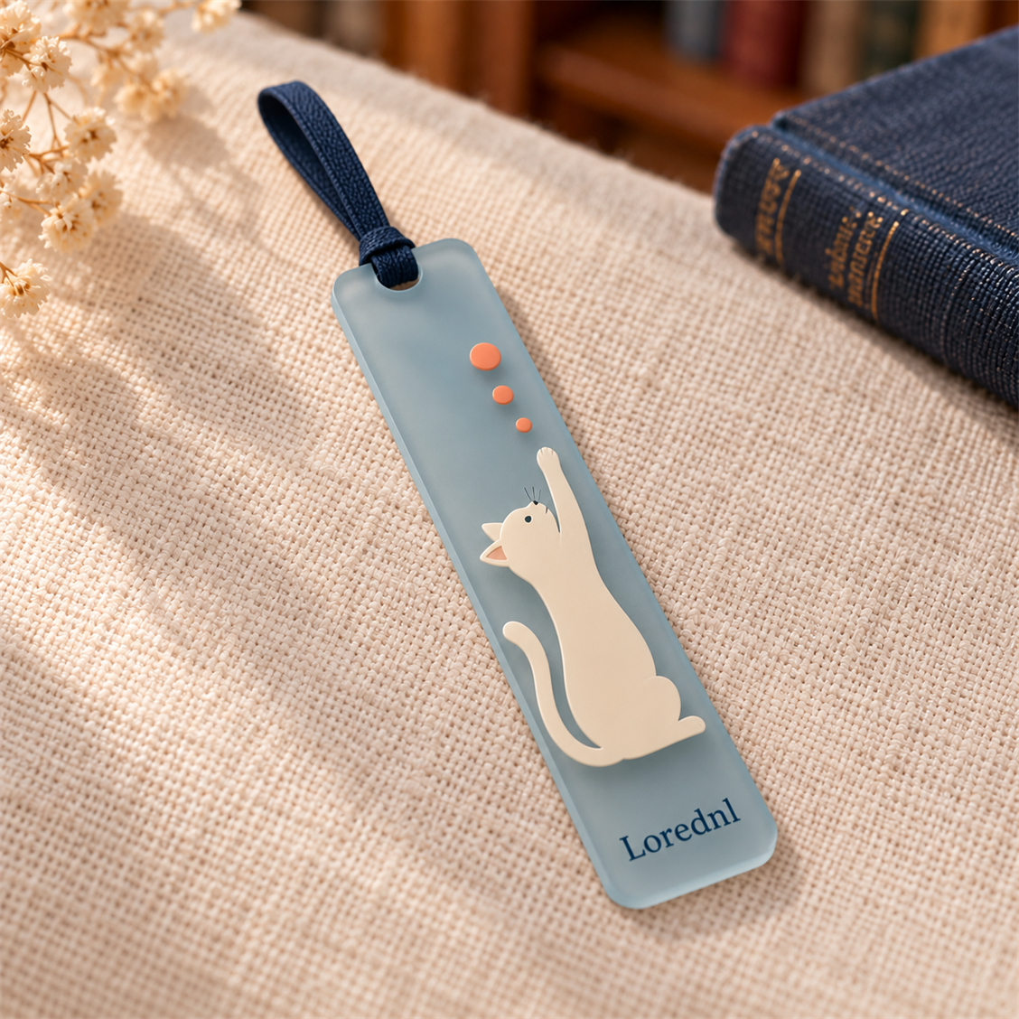 Lorednl Cloud Cat Ribbon Bookmark detail and use view
